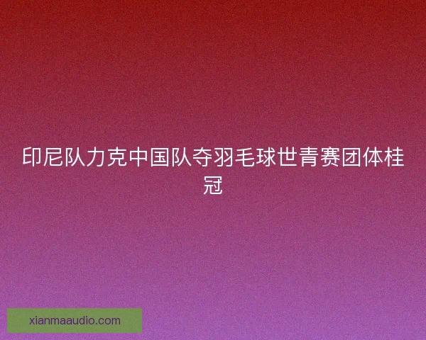 印尼队力克中国队夺羽毛球世青赛团体桂冠